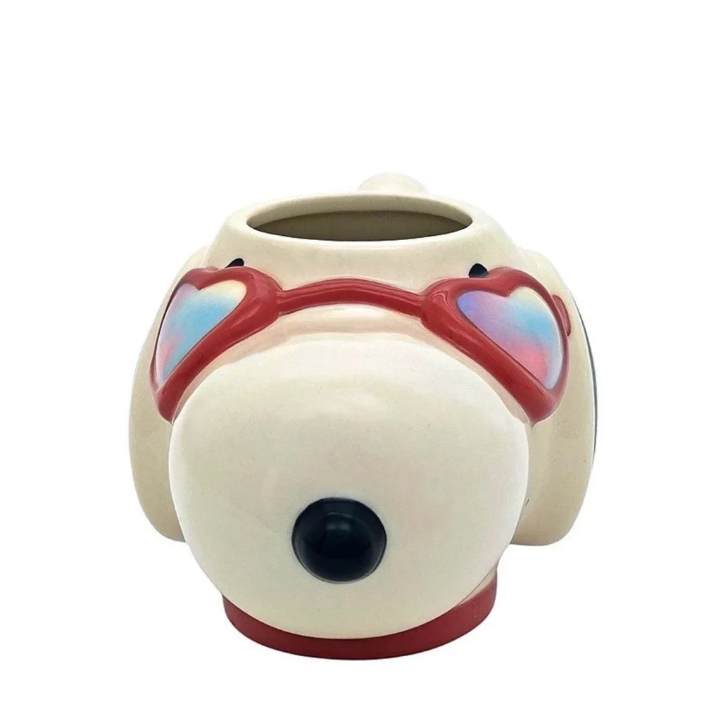 Snoopy Mug,Adorable Dog Mug with Heart Glasses